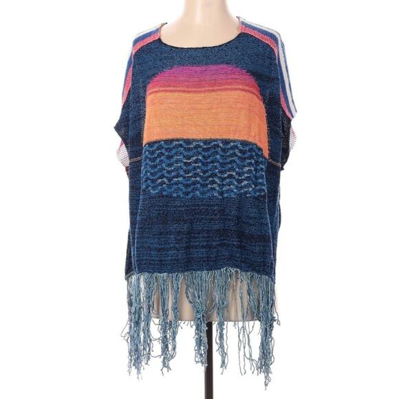 Free People Sunset Fringe XS Small Poncho - Picture 2 of 8